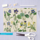 Papier Mousseline Violettes botaniques Papier Tissu Fleur Vintage (Artisanat)