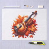 Papier Mousseline Violon dans le lit des feuilles (Artisanat)