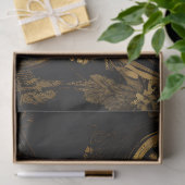 Papier Mousseline Violoncelle doré sur fond noir (Cadeau)