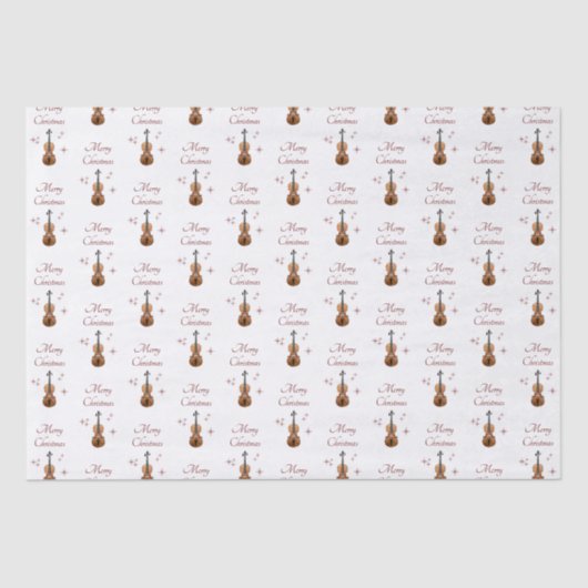 Papier Mousseline Violons festifs Snowflakes musicaux de Noël (Recto)