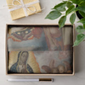 Papier Mousseline Virgen de Guadalupe con Juan Diego, école mexicain (Cadeau)