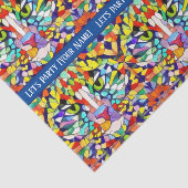 Papier Mousseline Visage multicolore - Yeux verts - Fête T (Détail)