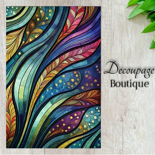 Papier Mousseline Vitrage Abstrait Plumes découpage