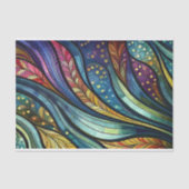 Papier Mousseline Vitrage Abstrait Plumes découpage (Recto)