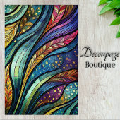 Papier Mousseline Vitrail Abstrait Plumes Découpage