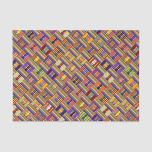 Papier Mousseline Vitrail africain Kente K45 Angled (Recto)