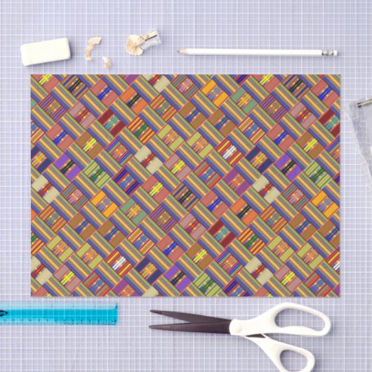 Papier Mousseline Vitrail africain Kente K45 Angled (Artisanat)