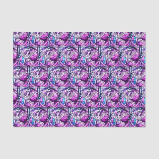 Papier Mousseline Vitrail Ange de Noël (Recto)