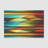 Papier Mousseline Vitrail Rouge Vert Cattails Artework (Recto)