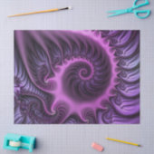 Papier Mousseline Vivid Cool Abstrait rose violet Fractal Art Spiral (Artisanat)