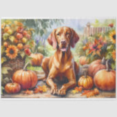 Papier Mousseline Vizsla Hongroise L'Automne Laisse Découpage (Recto)