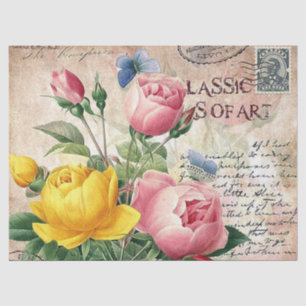 Papier Mousseline Vntage floral n'importe quel tissu de partie