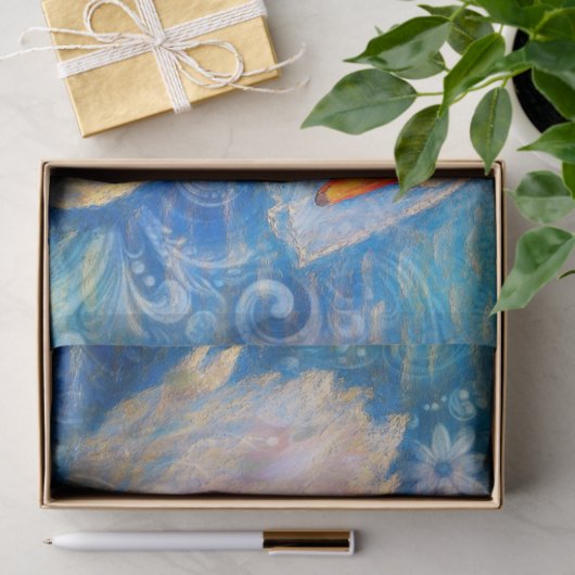 Papier Mousseline Voile de mariée de cygne bleu blanc Découpage pers (Cadeau)