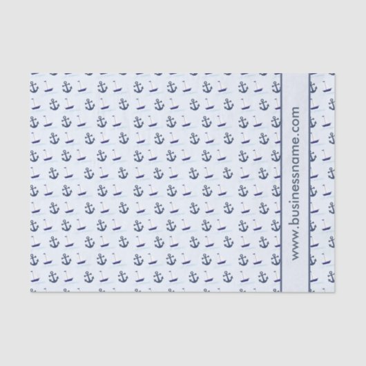 Papier Mousseline Voilier et Ancre Texte personnalisé (Recto)