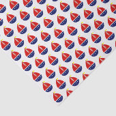 Papier Mousseline Voilier Stylisé Rouge Bleu Jaune (Détail)