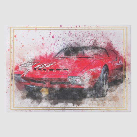 Papier Mousseline Voiture classique Pontiac Decoupage (Recto)
