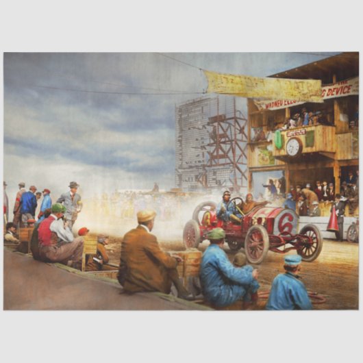 Papier Mousseline Voiture - Course - Mange ma poussière 1910 (Recto)