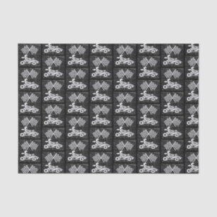 Papier Mousseline Voiture Racing Sports Thème en noir et blanc