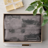 Papier Mousseline Voitures anciennes en brique taupe et papier journ (Cadeau)