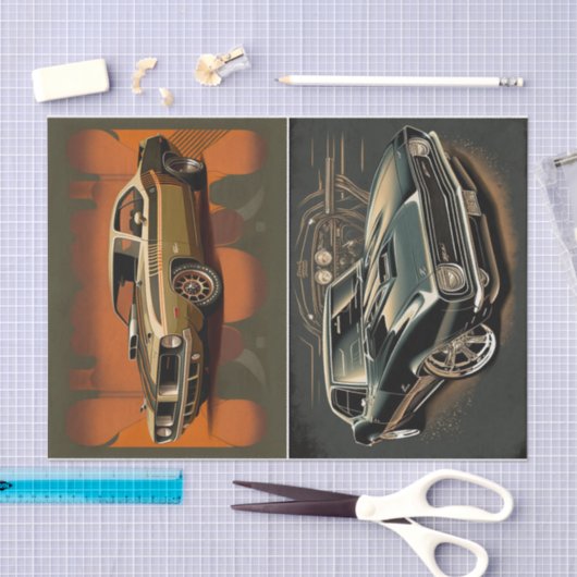 Papier Mousseline Voitures musculaires (Artisanat)