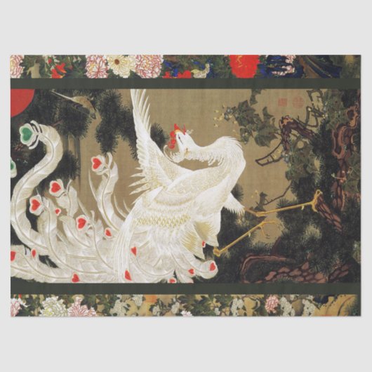 Papier Mousseline VOL AMOUR PHOENIX, Plumes, Coeurs Saint-Valentin (Recto)