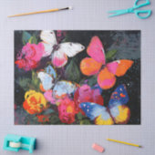 Papier Mousseline Vol de Papillon Abstrait Vibrant (10) (Artisanat)