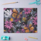 Papier Mousseline Vol de Papillon Abstrait Vibrant (4) (Artisanat)