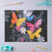 Papier Mousseline Vol de Papillon Abstrait Vibrant (5) (Artisanat)
