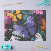 Papier Mousseline Vol de Papillon Abstrait Vibrant (7) (Artisanat)