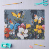 Papier Mousseline Vol de Papillon Abstrait Vibrant (9) (Artisanat)