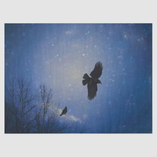 Papier Mousseline Vol D'Hiver Du Corbeau (Recto)