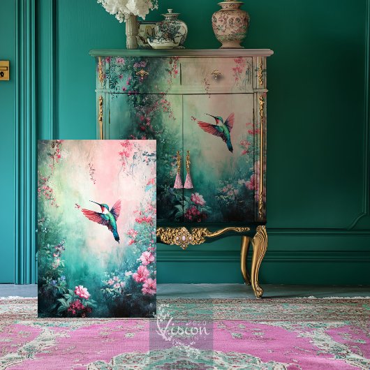 Papier Mousseline Vol du colibri, Ethereal Floral