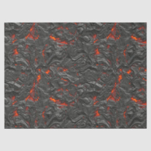 Papier Mousseline Volcan de lave molle noir et rouge