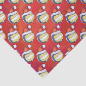 Papier Mousseline Volley-ball avec Casquette de Noël (Détail)