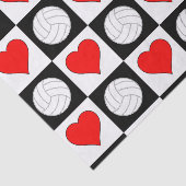 Papier Mousseline Volleyball Coeurs Amour Cadeau Enveloppement Papie (Détail)