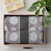 Papier Mousseline Volleyballs de parties scintillantes d'argent de (Cadeau)