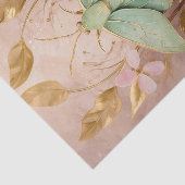 Papier Mousseline Vols Dorés, Belles Formations Vertes De La Mousse (Détail)