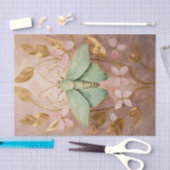 Papier Mousseline Vols Dorés, Belles Formations Vertes De La Mousse (Artisanat)