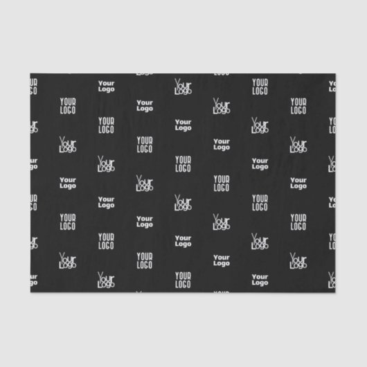 Papier Mousseline Votre logo | 3 Logo Motif Design modifiable noir (Recto)