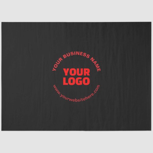 Papier Mousseline Votre logo et texte circulaire modifiable, rouge o (Recto)