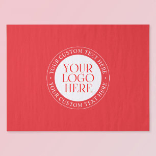 Papier Mousseline Votre logo ou autre image Noël Rouge & Blanc