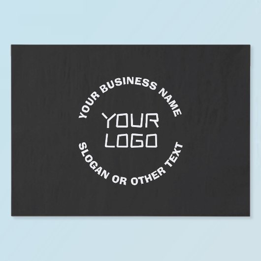 Papier Mousseline Votre logo ou image et texte modifiable | Noir & B
