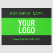 Papier Mousseline Votre logo ou image | Noir et vert brillant (Recto)