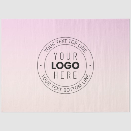 Papier Mousseline Votre logo téléchargé | Texte circulaire modifiabl (Recto)