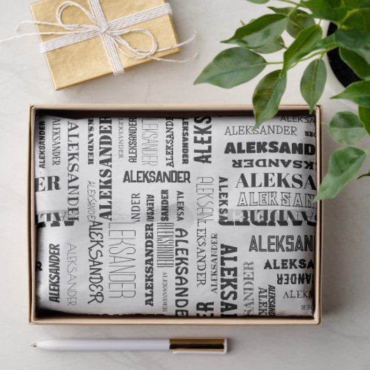 Papier Mousseline Votre (Long) nom est partout (Cadeau)