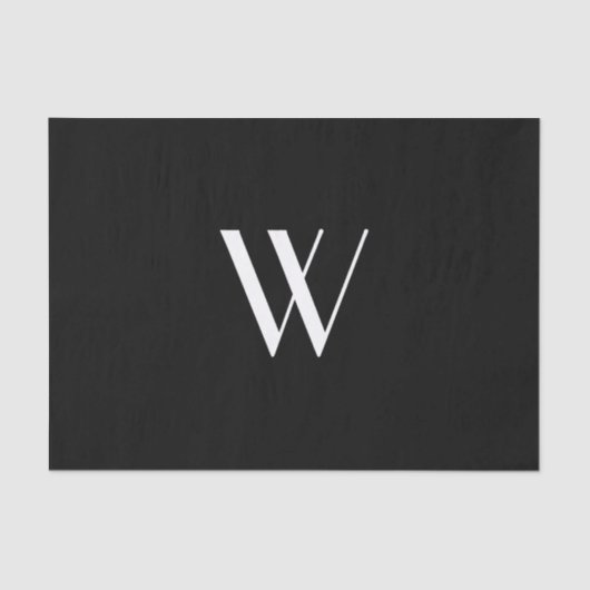 Papier Mousseline Votre monogramme en noir et blanc (Recto)