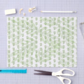 Papier Mousseline Votre monogramme sur la feuille verte (Artisanat)