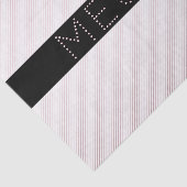 Papier Mousseline Votre nom | Blanc fin et Rose subtil Ombre Stripes (Détail)