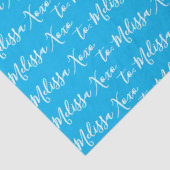 Papier Mousseline Votre nom bleu (Détail)