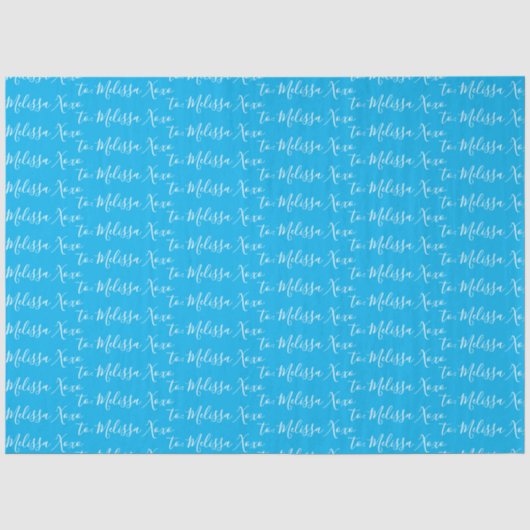 Papier Mousseline Votre nom bleu (Recto)